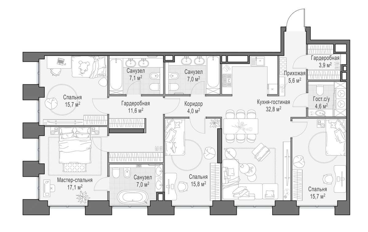 Планировка 148.9 м²