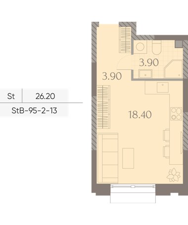 Планировка 26.2 м²