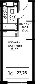 Планировка 22.76 м²