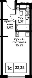 Планировка 22.28 м²
