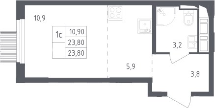Планировка 23.8 м²