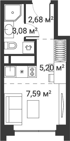 Планировка 18.55 м²
