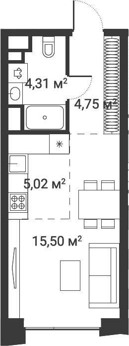Планировка 29.53 м²