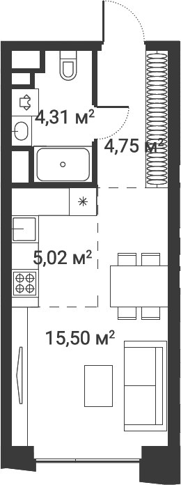 Планировка 29.53 м²