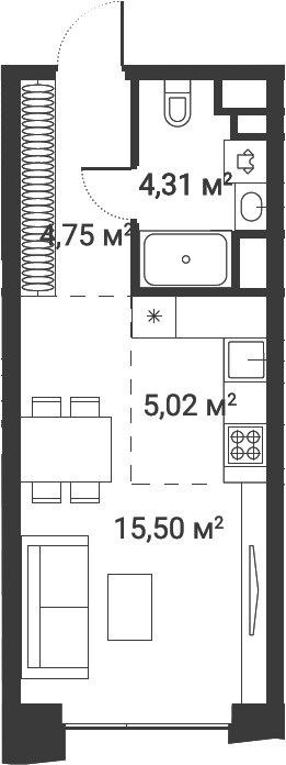 Планировка 29.53 м²