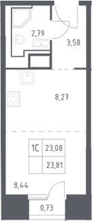 Планировка 23.81 м²