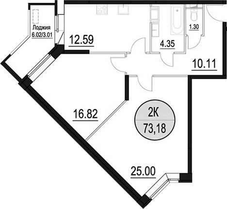 Планировка 73.18 м²