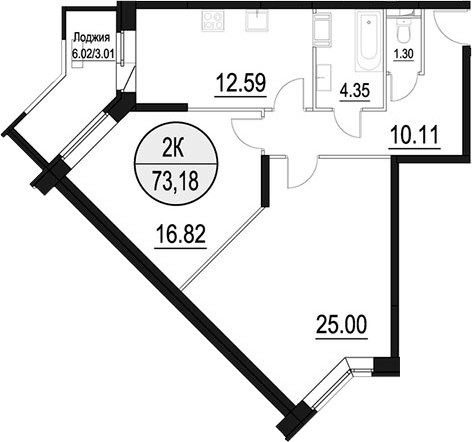 Планировка 73.18 м²