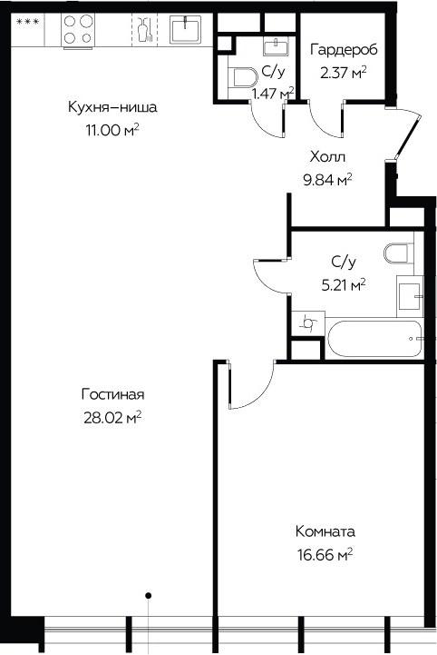 Планировка 73.8 м²