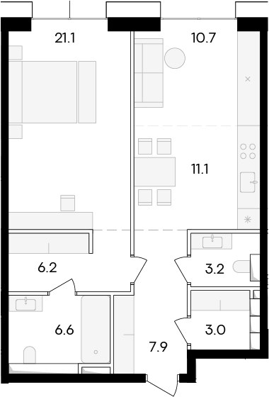 Планировка 69.8 м²