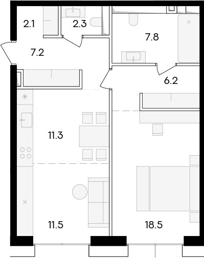 Планировка 66.9 м²
