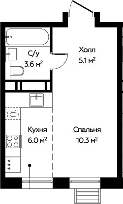 Планировка 24.0 м²