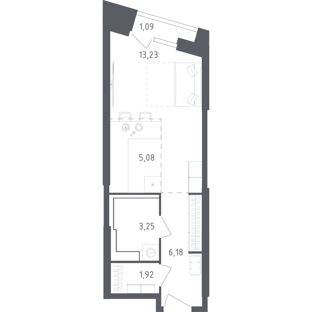 Планировка 30.75 м²