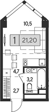 Планировка 21.2 м²
