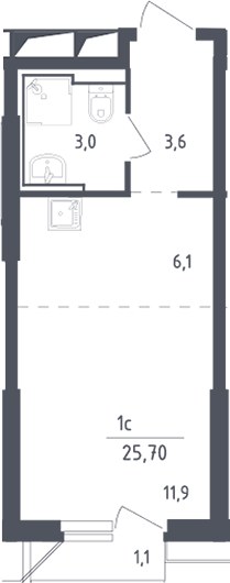 Планировка 25.7 м²