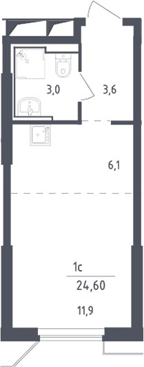 Планировка 24.6 м²