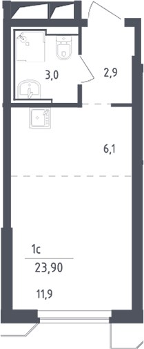 Планировка 23.9 м²