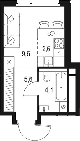 Планировка 21.9 м²