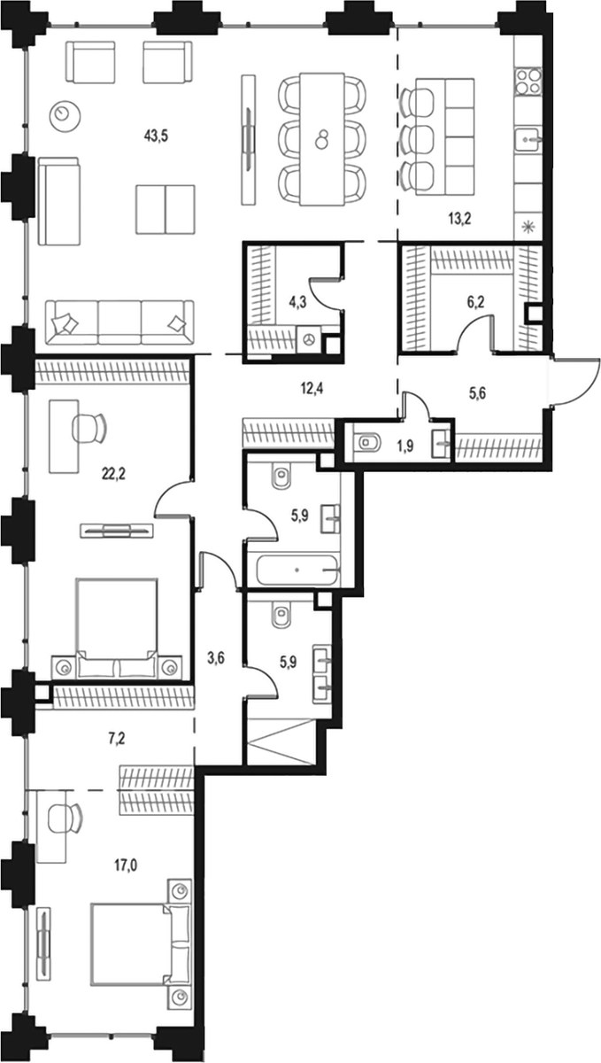 Планировка 148.9 м²