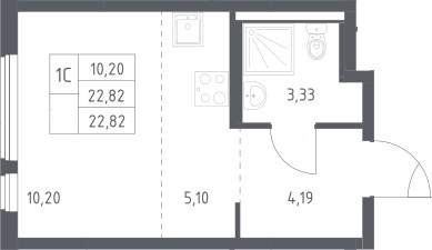 Планировка 22.82 м²