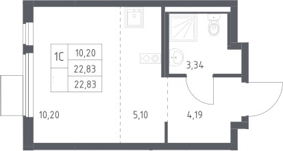 Планировка 22.83 м²