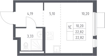 Планировка 22.82 м²