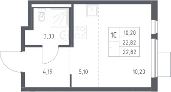 Планировка 22.82 м²