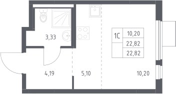 Планировка 22.82 м²