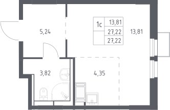 Планировка 27.22 м²