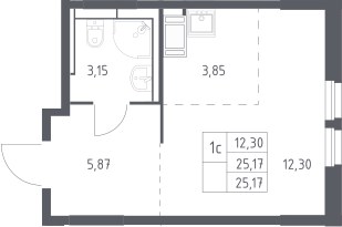 Планировка 25.17 м²