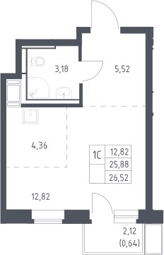 Планировка 26.52 м²