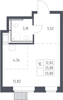 Планировка 25.88 м²