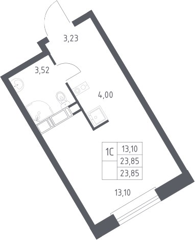 Планировка 23.85 м²