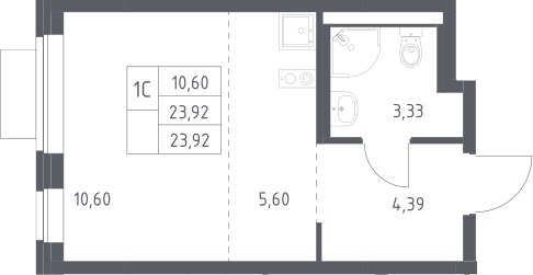Планировка 23.92 м²