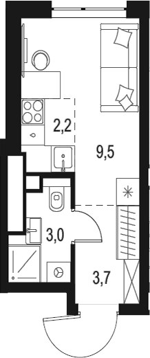 Планировка 18.4 м²