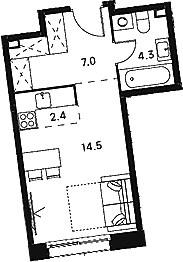 Планировка 28.2 м²