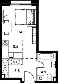 Планировка 29.2 м²