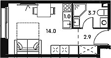 Планировка 21.6 м²