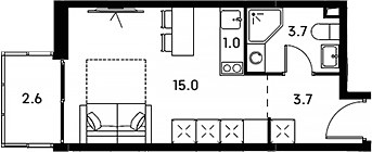 Планировка 26.0 м²