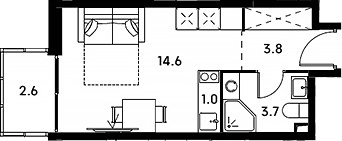 Планировка 25.7 м²