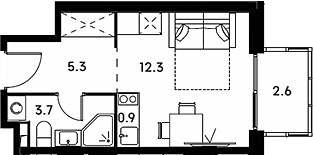 Планировка 24.8 м²