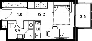 Планировка 23.7 м²