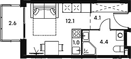 Планировка 24.2 м²