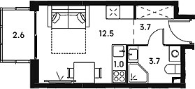 Планировка 23.5 м²