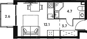 Планировка 24.1 м²