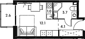 Планировка 23.5 м²