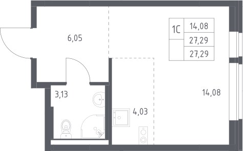 Планировка 27.29 м²
