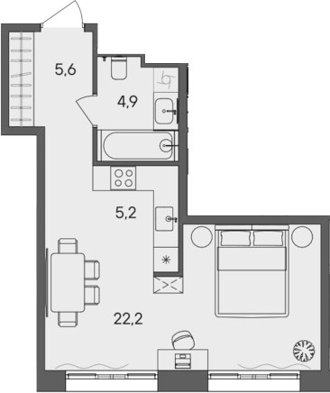 Планировка 37.9 м²