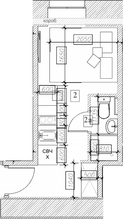 Планировка 12.8 м²