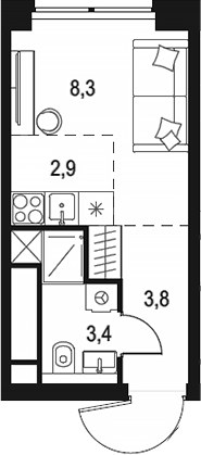 Планировка 18.4 м²